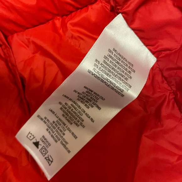 TOMMY HILFIGER red puffer winter jacket women’s XS / M NWT - Picture 6 of 12